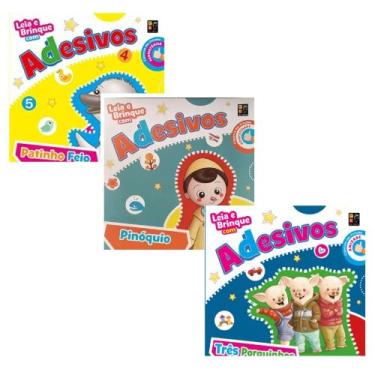 Imagem de Kit: Leia E Brinque Com Adesivos - Patinho Feio, Pinóquio, Três Porqui