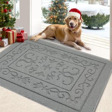 Imagem de FONEYI Tapete de porta interno 81 cm x 122 cm, tapetes antiderrapantes para entrada lavável, tapete de boas-vindas absorvente resistente à sujeira, tapetes internos de baixo perfil para porta traseira