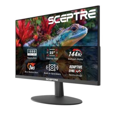 Imagem de Sceptre Novo monitor Prime de 55.9 cm até 144Hz HDMI DisplayPort alto-falantes embutidos, preto máquina 2026 (série FW144)