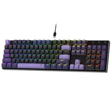 Imagem de Redragon Teclado para jogos K556 HE com acionamento rápido, teclado mecânico com 100% 104 teclas, acionamento hiperrápido, interruptor magnético de efeito Hall dedicado, amortecimento de ruído de 2