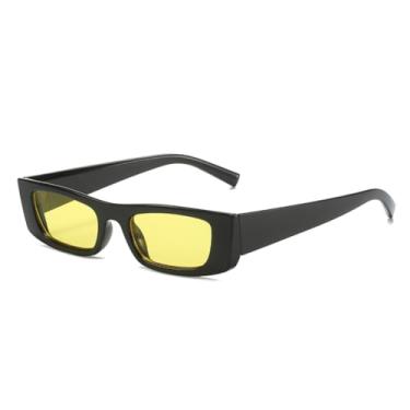 Imagem de VFDHN Óculos de Sol Masculinos Retangulares Pequenos e Modernos para Uso Externo, Estilo Retrô, com Proteção UV400 e Lentes Degradê Femininas (TYJ527-3)