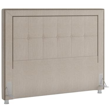 Imagem de Cabeceira Cama Box Casal King 195 cm P05 Atenas Linho Creme - Lyam Decor