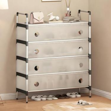 Imagem de Sapateira Organizadora Vertical Fechada 5 Andares, Sapateiro Estreito Alto de Grande Capacidade para Hall de Entrada, Prateleira com Montagem Rápida para Closet, Sala, Quarto, Dormitório, 20 Pares