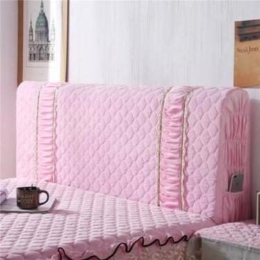 Imagem de Capa de cabeceira de cama cabeceiras xadrez fofa manta dupla colchão elástico almofada king size sofá casa e conforto quarto, fen se, W190 x 65 cm