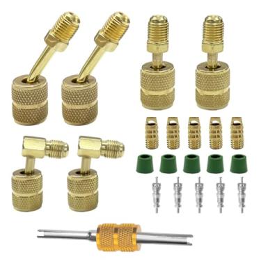 Imagem de Tuxihapp Adaptador R410a para Mini Sistema Dividido - 5/40.6 cm a 1/10.2 cm R410A Adaptadores de Mangueira de Refrigerante Mini Kit de Bomba de Vácuo Dividido com Removedor de Núcleo de Válvula