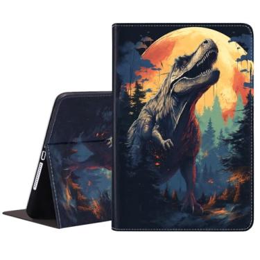 Imagem de POIUYTREW Capa para Samsung Galaxy Tab A11 Plus 2025 / A9 Plus 2023 11 polegadas, capa fólio de couro PU com suporte e despertar/hibernar automaticamente, dinossauro