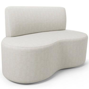 Imagem de Sofá 2 Lugares Orgânico Para Sala de Estar Living Larissa L02 Linho Cru - Lyam Decor