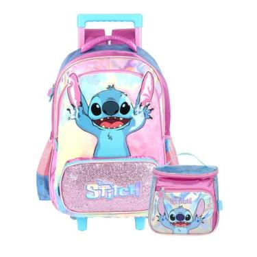 Imagem de Kit Lilo Stitch Mochila Rodas + Lancheira Térmica Premium - Maxlog, RO