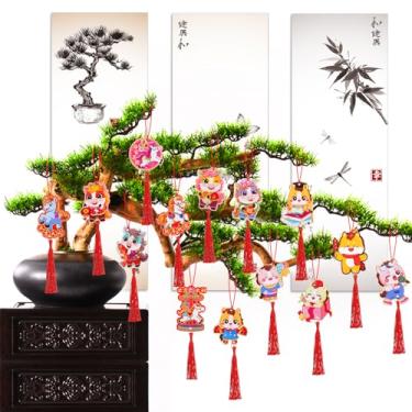Imagem de Wavyknot 36 peças de decorações de ano novo chinês 2026 enfeites de ano novo lunar do cavalo pingente de borla de nó chinês para festival da primavera, casa e escritório, parede, carro, festa
