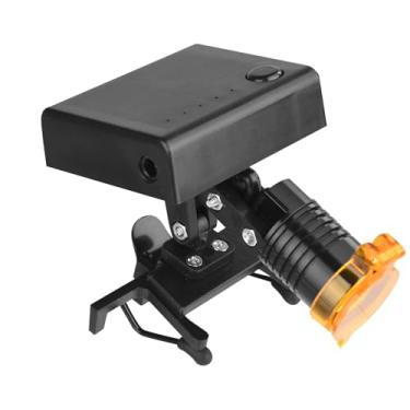Imagem de Lanterna de cabeça sem fio de LED 5W com filtro óptico e clipe universal, inclui 2 baterias recarregáveis, compatível com todas as lupas e óculos de segurança