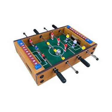 Imagem de Mini mesa de pebolim para noite em família, presente criativo para amantes de futebol, jogo de mesa de madeira para viagens e festas