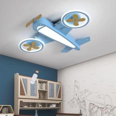 Imagem de Luminária de teto LED em formato de avião, criativa, para quarto infantil, com intensidade ajustável e controle remoto, em metal acrílico, ideal para quartos de meninos e meninas, bebês, qua