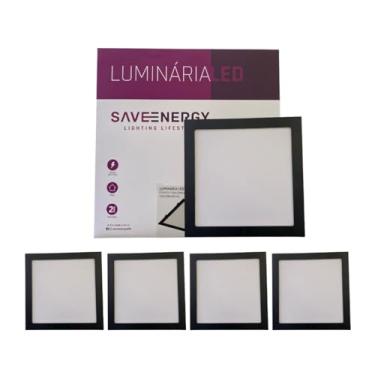 Imagem de Kit 5 Luminárias Plafon Led Embutir 25w 3000K Branco Quente