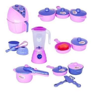 Imagem de Brinquedo Cozinha Infantil Menina Panelinhas e Forminha 16pç - CLICKCO