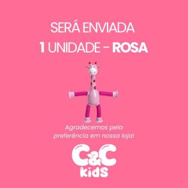 Imagem de Kit 4 girafas estica e gruda melman pop it tubo tiktok com luz brinque