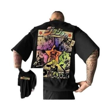 Imagem de Camiseta Masculina Oversized Com Estampa De Anime Jojo, Estilo Harajuk