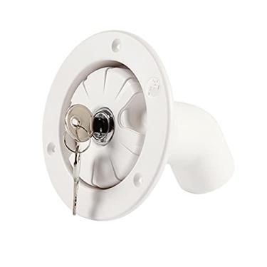 Imagem de Tampa trancável de entrada água com fechadura Porta para RV barco camper trailer caravan Plástico PP Anel vedação à prova vazamento estilo baioneta Vento ar 10mm Conexão celeiro 40mm 2 chaves Design m