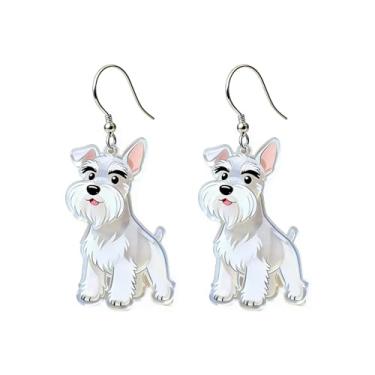 Imagem de OSCCI Adoráveis brincos de acrílico para filhotes de cachorro – Ganchos de liga durável, com tema de animal de estimação fofos, ótimos para roupas casuais e de festa, Acrílico, Sem pedra preciosa