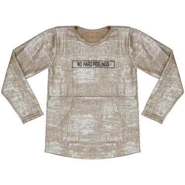 Imagem de Blusão Juvenil Look Jeans Manga Longa Bege - UNICA - 14-Feminino