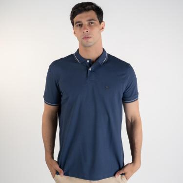 Imagem de Camisa Polo Acostamento Piquet Frisos Azul Navy-Masculino