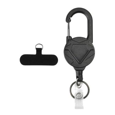 Imagem de Colaxi Chaveiro retrátil com suporte para celular e porta-crachá para uso externo, no escritório e em esportes, Style E
