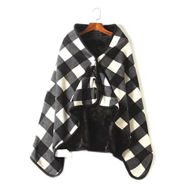 Imagem de SLGGPJBU Cobertor para cadeira de rodas, sem mangas, universal, com capuz, para idosos, cobertor de cadeira de rodas multiuso, cobertor para cadeira de rodas, cobertor de cadeira de rodas para idosos