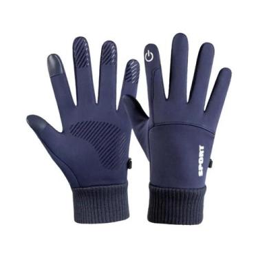 Imagem de Luvas De Fleece Pretas Impermeáveis Com Tela Sensível Ao Toque, Quente