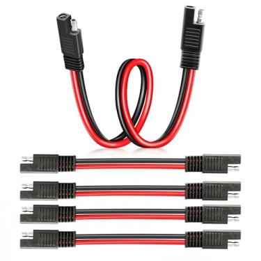 Imagem de Cabo de extensão SAE para SAE 1FT, conector SAE de cobre puro resistente 10AWG, conector SAE de conexão e desconexão rápida para painel solar, motocicletas, carros, caminhões, trailers, tratores, ATV
