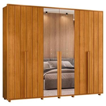 Imagem de Guarda Roupa Casal Volpi 6 Portas Com Espelhos Mdf 278 cm Cinamomo Madetec