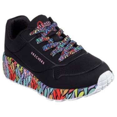 Imagem de Skechers Tênis feminino Uno Lite 314088l (criança pequena), Preto/Multi, 13.5 Little Kid