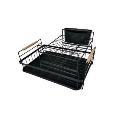 Imagem de Escorredor De Louças Duplo 2 Andares 44X31X24Cm - Preto