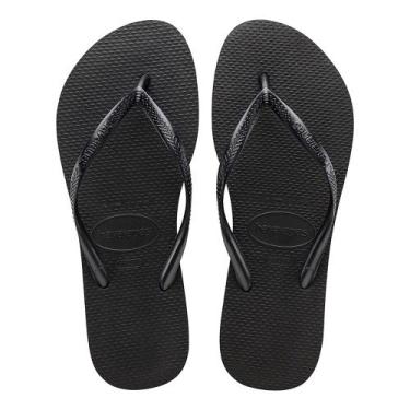 Imagem de Chinelo Havaianas Feminino Slim Tradicional, Preto, 36