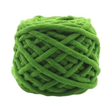 Imagem de Cachecol De Lã Grossa Multicolorido Tricotado Com Efeito De Tira De Ge