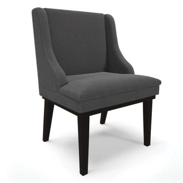 Imagem de Cadeira Sala de Jantar Base Madeira Preto Liz Bouclê Grafite D03 - D'Rossi