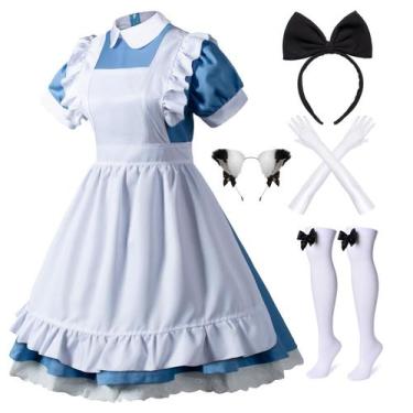 Imagem de Conjunto de Disfraz Lolita Maid Wannsee Azul 2XL