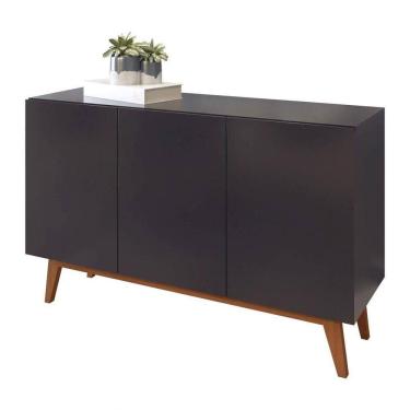 Imagem de Buffet Aparador Ares 3 Portas Preto - Moveisaqui