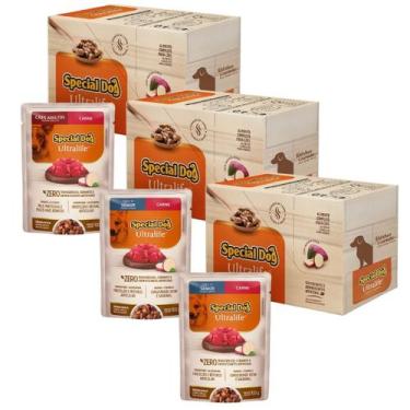 Imagem de Combo 3 Caixa Special Dog Ultralife Sachê Sênior Sabor Carne - 100g