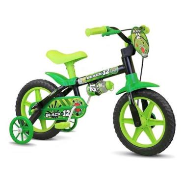 Imagem de Bicicleta Infantil Nathor Aro 12 Black 12 De 2 A 5 Anos Cor Preto/verd