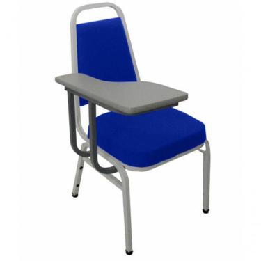 Imagem de Cadeira Universitária Empilhável Linha Hotel Plus Azul.