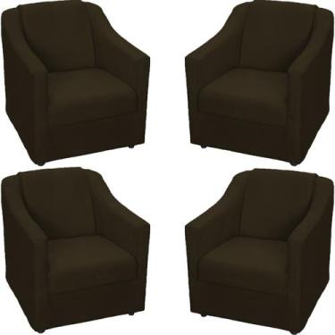 Imagem de Kit 4 Poltronas Decorativa Para Sala Recepção Manicure Barbearia Escri