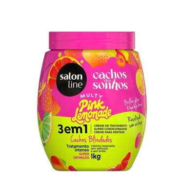 Imagem de Creme Multy 3EM1 Pink Lemonade Cachos Blindados Salon Line 1KG
