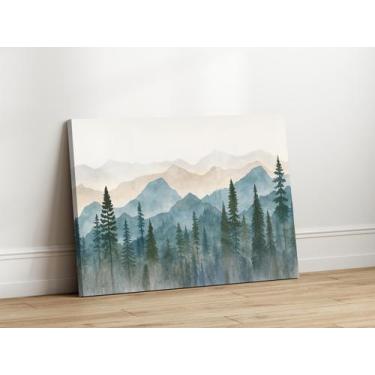 Imagem de Quadros Decorativos  Sala Paisagem Floresta Moderna 40x60 Linha Premiu