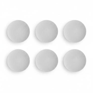 Imagem de Kit 06 Prato Sobremesa Relevo Dunas 20 cm Germer Porcelanas, Azul VInt