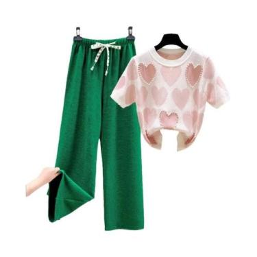 Imagem de Conjunto Feminino Chique De Inverno Em Tricô Com Detalhes De Pérolas E