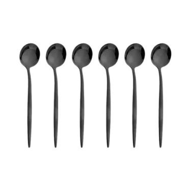 Imagem de Conjunto De Colheres De Café Em Aço Inoxidável Dourado 6 Peças Para So