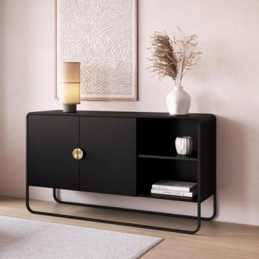 Imagem de Balcão Buffet 135cm 2 Portas Organico Pé Metal Luna - Artesano