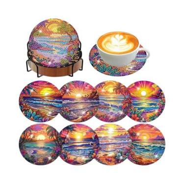 Imagem de Conjunto De 8 Porta-Copos Com Strass Dog Beach Lighthouse, Resistentes