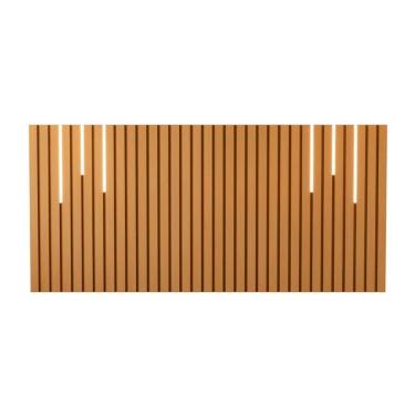 Imagem de Cabeceira Ripado De Casal Com Jogo De Led Atrani Nature