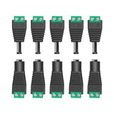 Imagem de Adaptadores De Conector Macho E Fêmea De 5.5 X 2.1mm Para Cabos De Luz