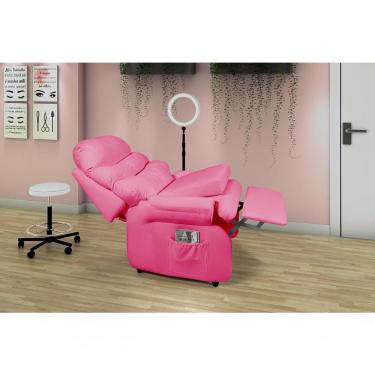 Imagem de Poltrona Reclinável Barão Papai Mamãe Assento Elevação Corano Rosa Império Estofados